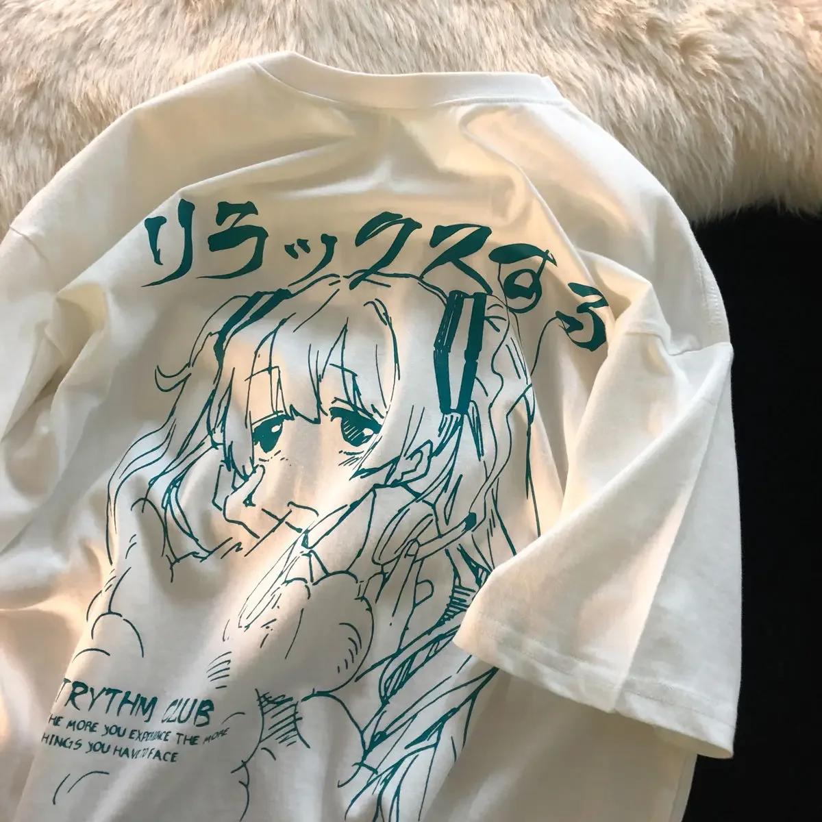 

Women Clothing Womens T Shirt Y2k Harajuku Graphic Kawaii T Shirts Anime Print Oversized T Shirt Grunge Top Goth 4XL