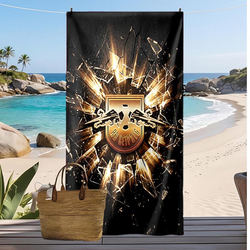 RB Leipzig Football Print Beach Towel, Large Soft Quick Dry Towel for Beach Camping Swimming