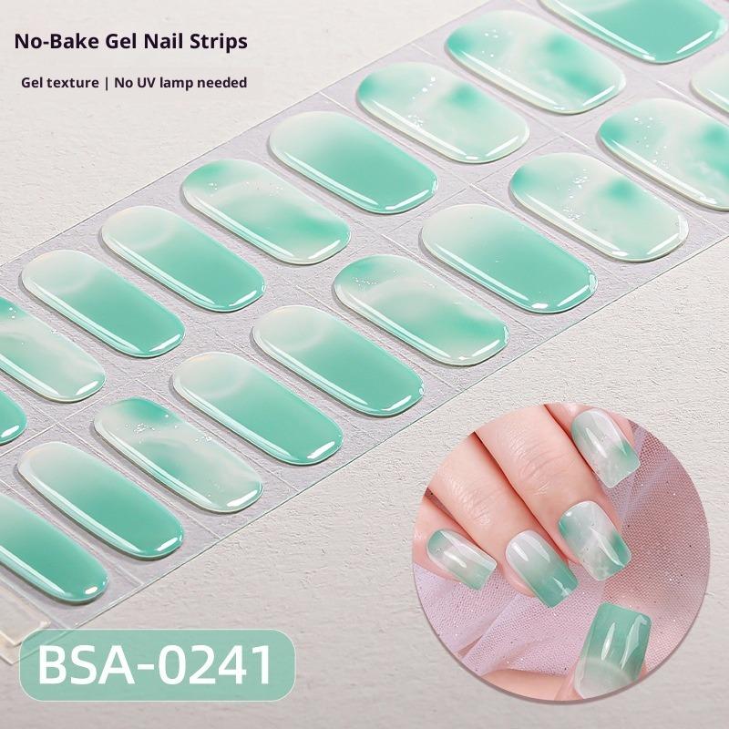 

Butterfly Gold Foil Flower Gradient Semi-transparent Jelly No-bake Gel Nail Stickers NO UV Nail Stickers BSA-0241