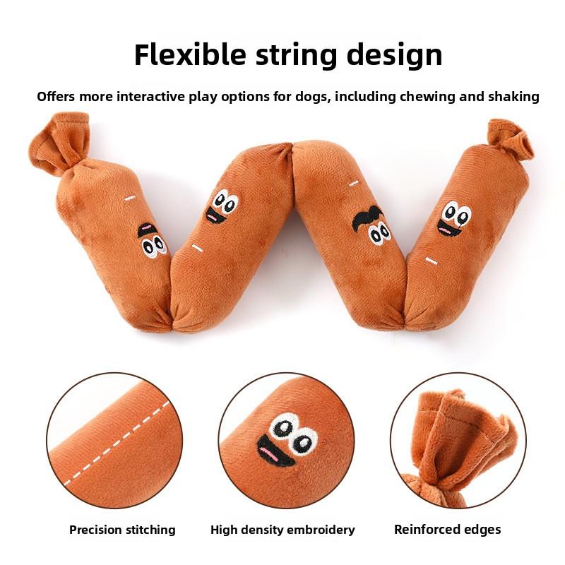 The Pet Dog's Pressing Sound Toy, Which Simulates A Plush Sausage, Is Used for Chewing, Amusing Oneself, and Smelling.