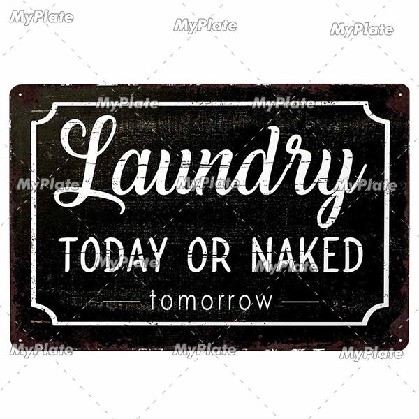 [MyPlate] Wäscherei-Vintage-Metallschild, Blechschild, Toilettendekoration, Männerhöhle, Plakette für Zuhause, Wanddekoration, Barschild, Heimdekoration, Heimposter