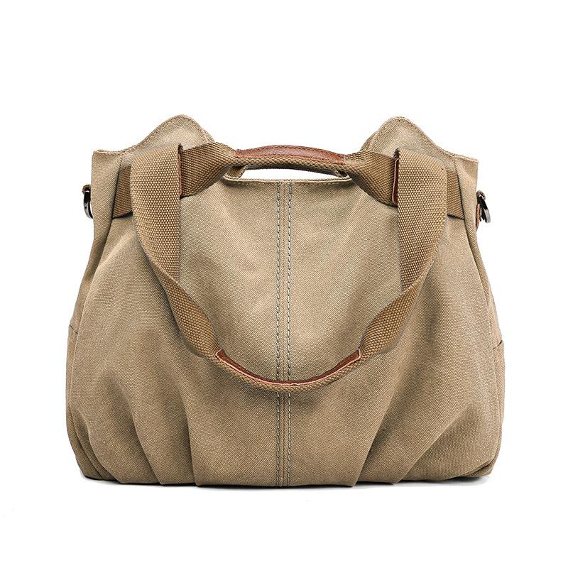 Sac bandoulière et sac à main décontracté en toile style coréen rétro 2026 pour femmes