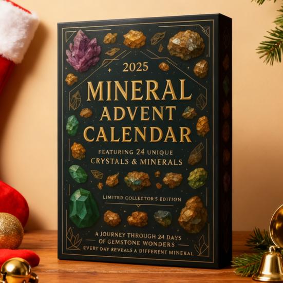 2025 Mineral Adventskalender 24 Tage Acryl Ornamente Weihnachts-Countdown Dekoration