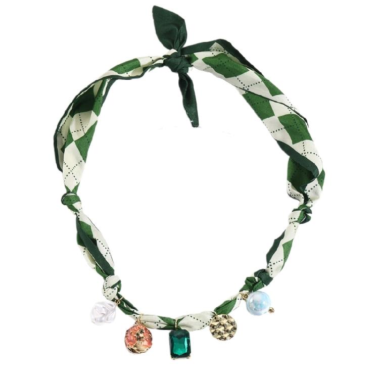 Multi Pendant Necklace Scarf Elegant Styling Option Soft Practical Polyester Ideal For Casual Or Prom Outfits