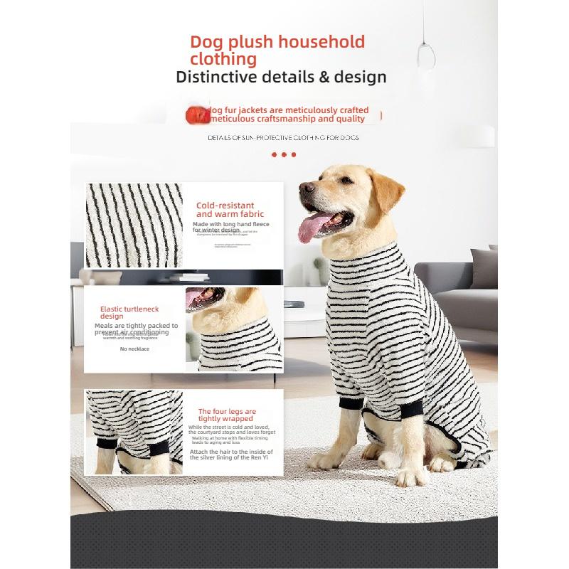 Winter Dog Four-Legged Coat Soft Long Plush Warm Anti-Shed Pet Cotton Jumpsuit For Small Medium Dogs