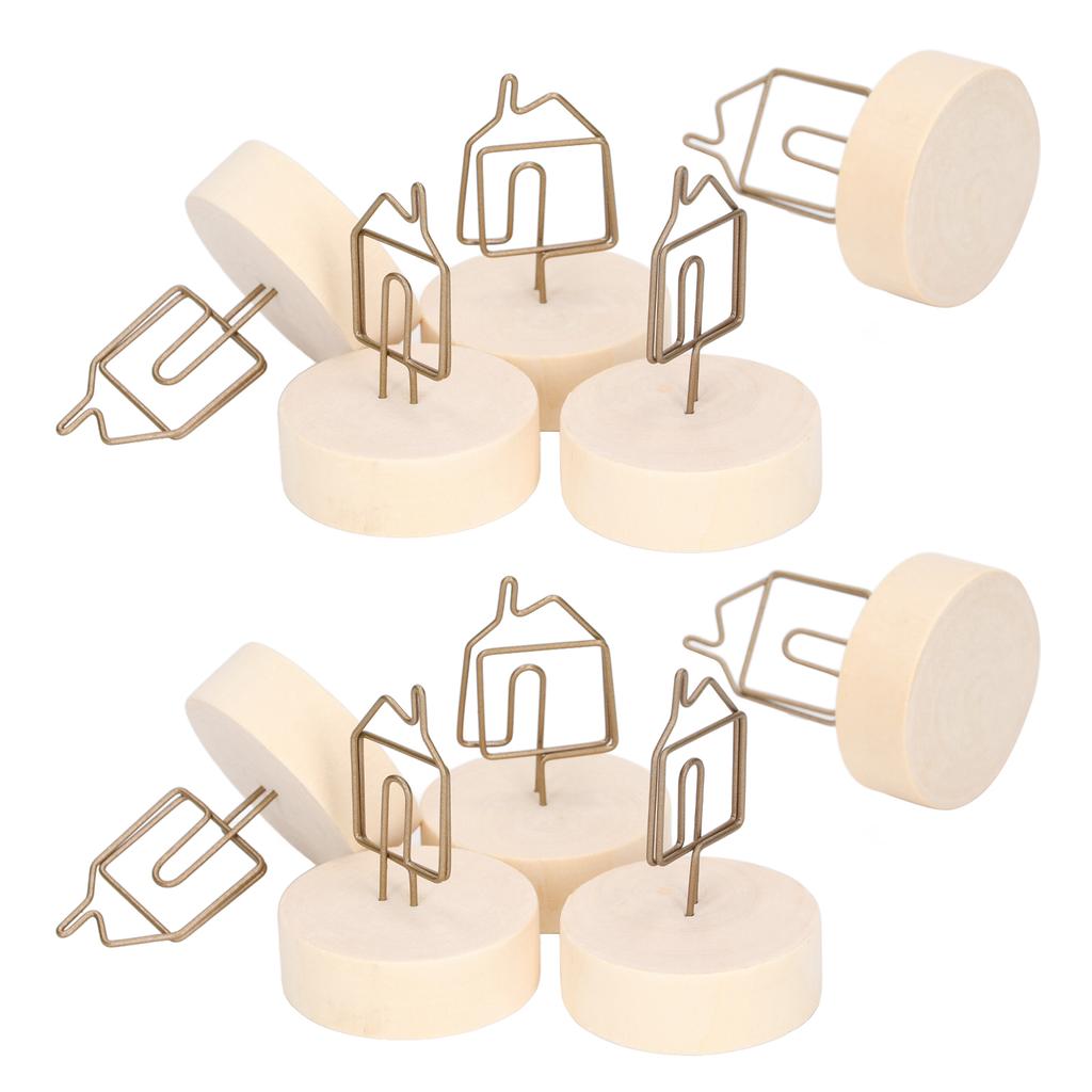 10Pcs Table Card Holder Retro House Shape Cute Design Business Card Photo Holder for Office Home