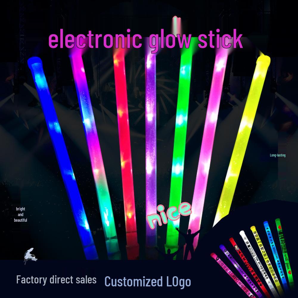 LED Colorful Flashing Glow Sticks - Silver Light-Up Concert Support Props