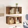 Wall Cabinets 2 pcs Reclaimed Wood Look 68 x 37 x 35 cm Particleboard