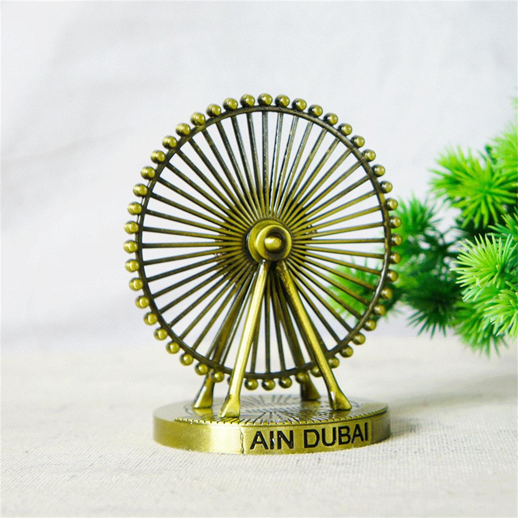 Metal Dubai Ferris Wheel Rotating Ornament Wine Cabinet Home Desktops Decorations Metal Sculpture Housewarmings Gift