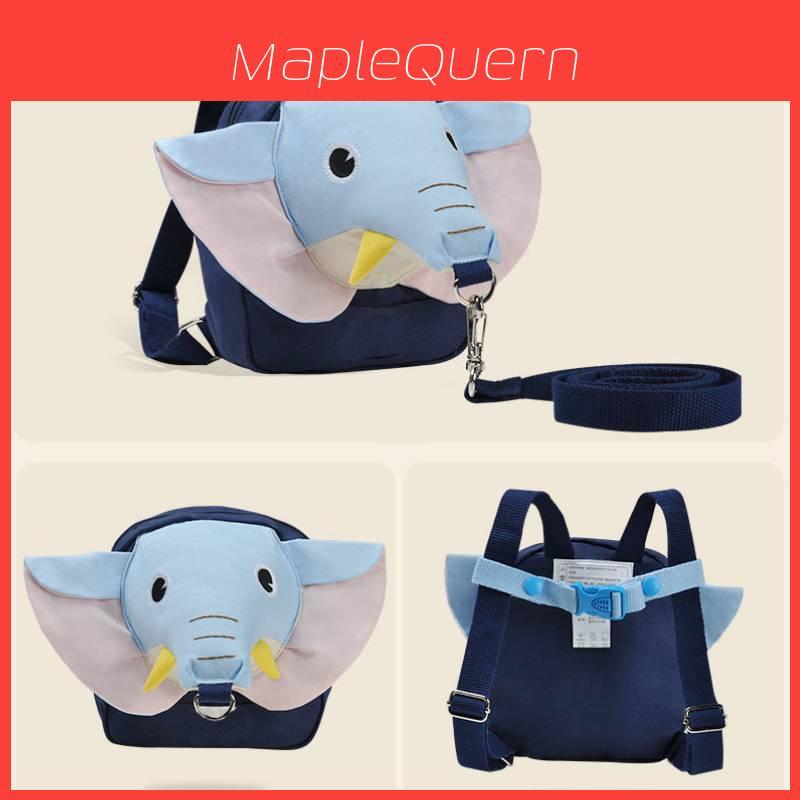 Charmant tiefblauer und gelber Elefanten-Kinder-Anti-Verlust-Rucksack mit Sicherheitsgurt und ausziehbarer Leine