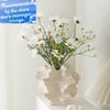 European Style Plain Fired White Ceramic Vase with Frosted Texture Hydroponic Dried Flowers Home Decoration Ornaments