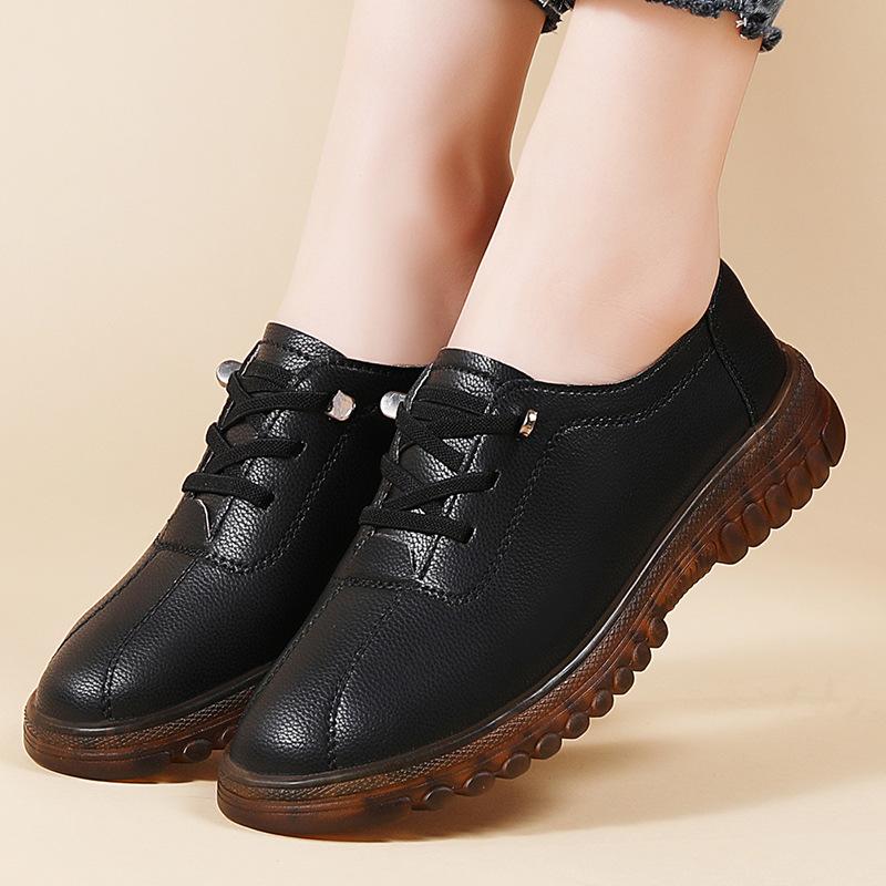 3cm Women's Soft-soled Shoes Spring and Autumn New Thick-soled Comfortable Leisure Wedge Flat-bottomed Mother Shoe