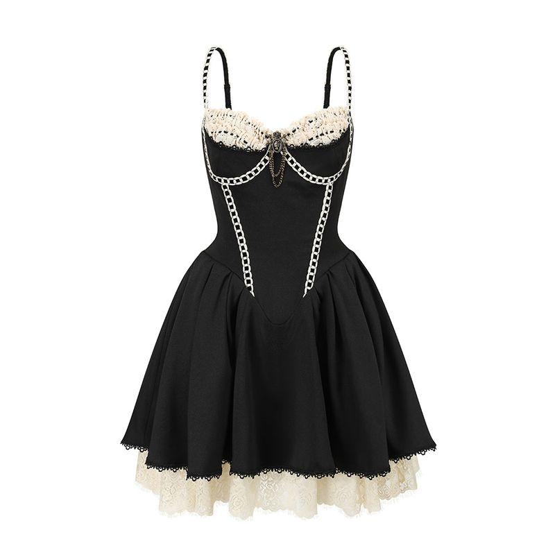 

Lacemade Злая Девочка Кейт Французский Стиль Маленький Гимнокоримбус Тернеции Костяное Платье-Сарафан на Подтяжках День Рождения Легкое Платье Юбка-Педикот Warm winter black short((Travel/film) In Stock) 1S