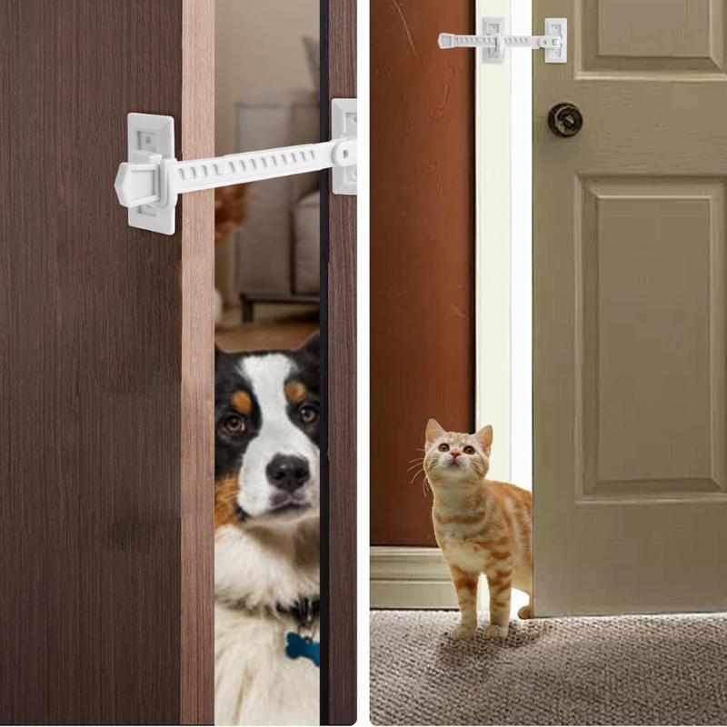 2Pcs Door Blocking Lock Limiters Safety Latches Window Stoppers Adjustable No Punching Window Restrictors Easy To Install