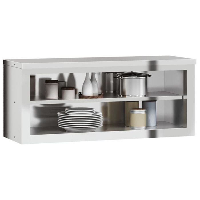 Armoire murale de cuisine avec étagère acier inoxydable