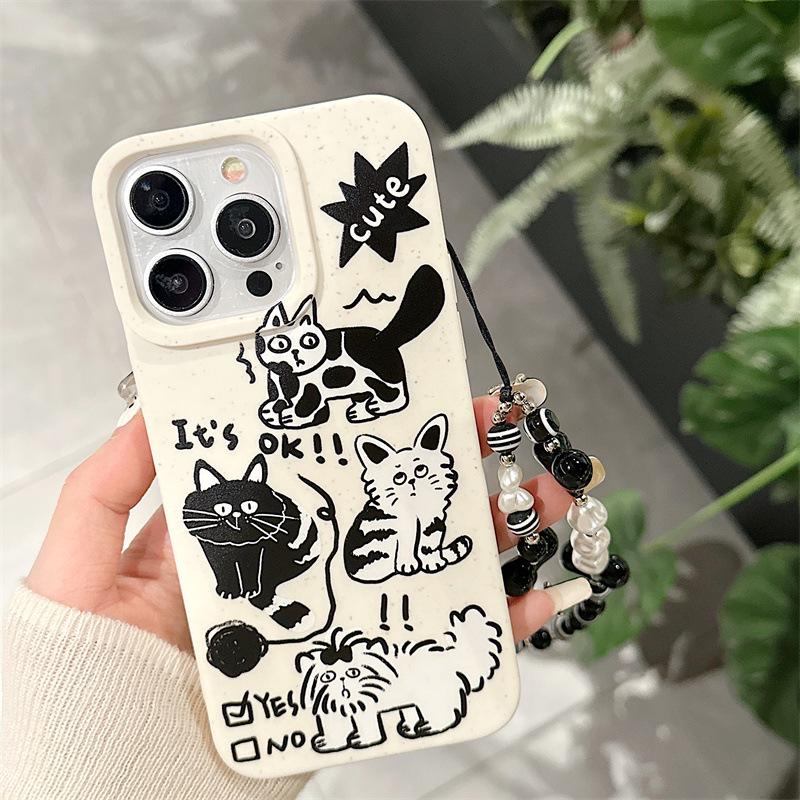 Zhitai Apple 16 Pro iPhone Case: Compatible with iPhone 14/13/11/15/XR, Wheat Shell Design, One-Piece with Bracelet