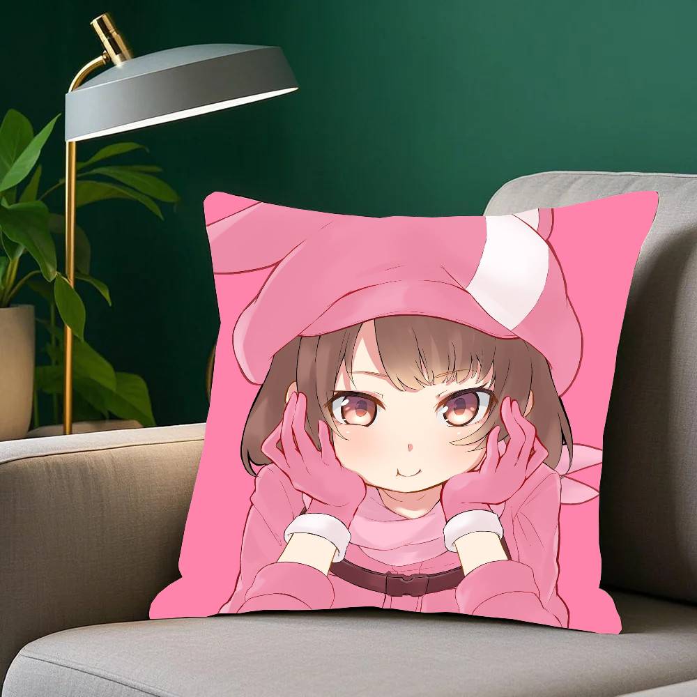 Gun G-Gale Online Anime Kuddfodral Heminredning Pläd för Soffa Säng Bil Rumsdekor Presentidé