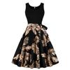 Summer New Retro Vest Collar Sleeveless Black Spelling Print Pendulum Jumpsuit