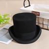 Wol Platte Mannen Hoge Hoed Mode Fedora Hoeden Veelzijdige Panama Magiër Hoed Heer Cilinder Riem Steampunk Unisex Elegant