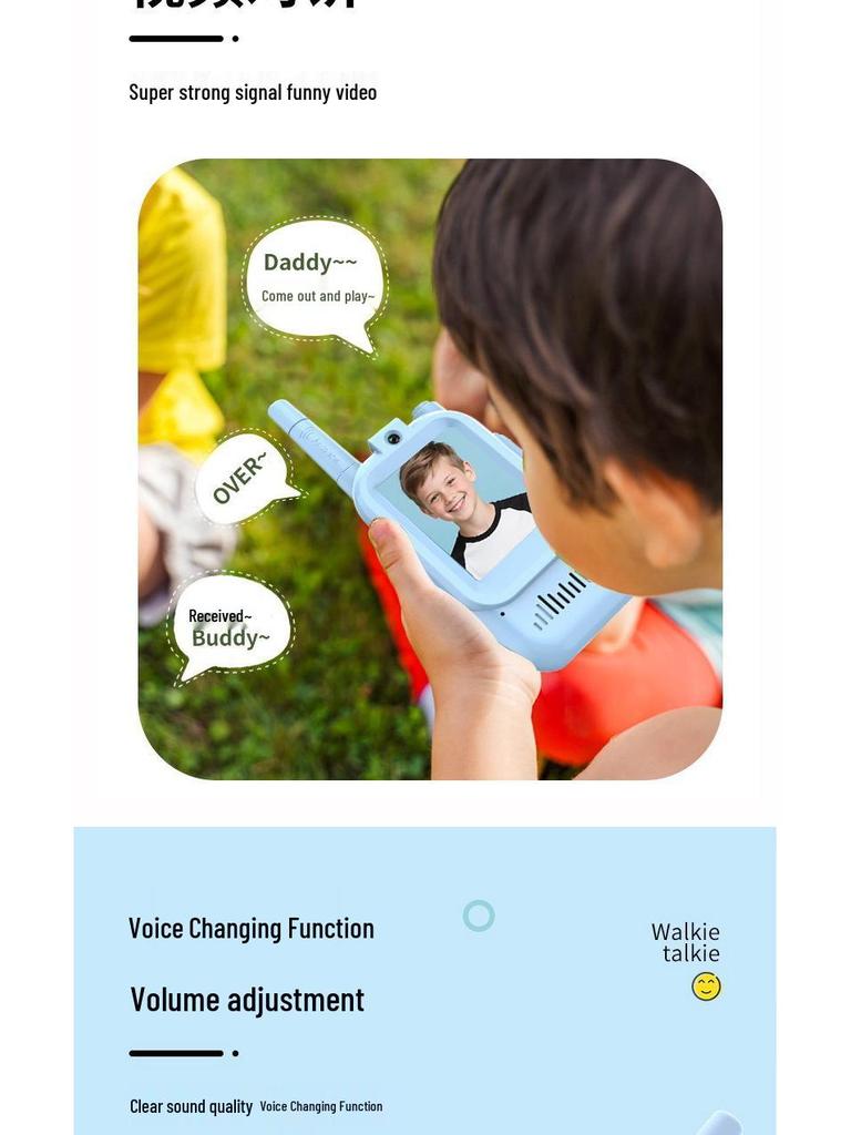 Interfone de Vídeo Sem Fio HD de Longo Alcance para Crianças com Tela Colorida