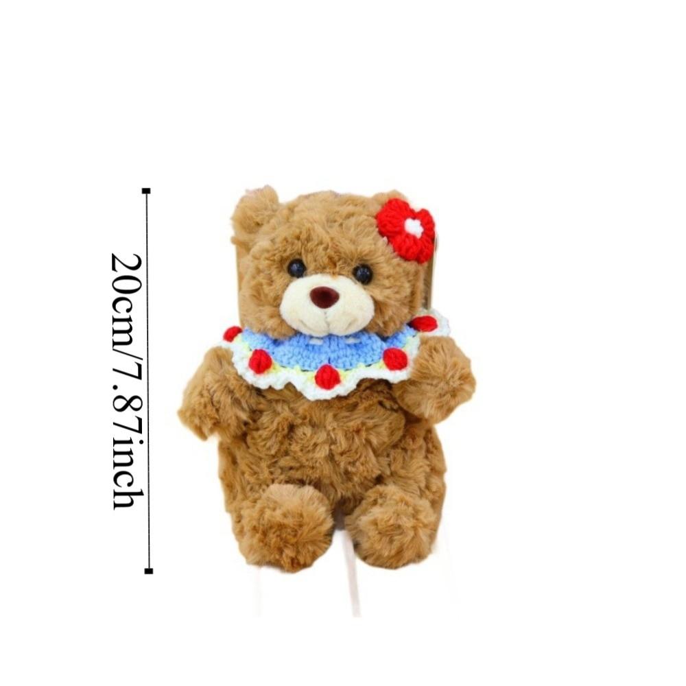 Romantic Bear Wear Rose Doll Woven Valentine's Day Ornament Gifts for Kids Rose Bear Doll Shop