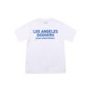 MLB Los Angeles Dodgers Logo Print Straight Cut Short Sleeve T-Shirt Unisex Tops White 31TS21931-07W