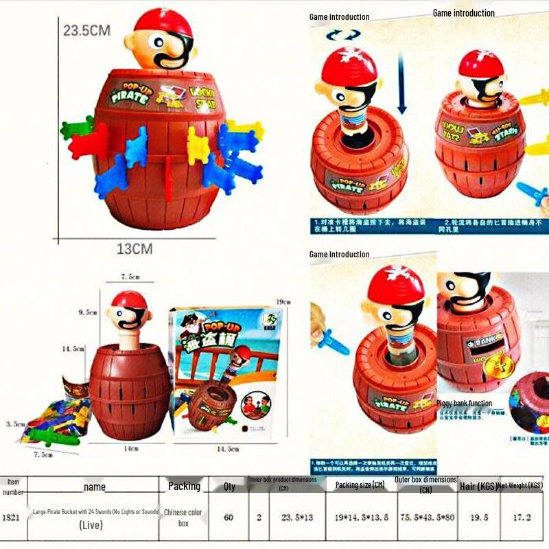 Creative Desktop Stress Relief Pirate Barrel Toys: Interactive Parent-Child Games