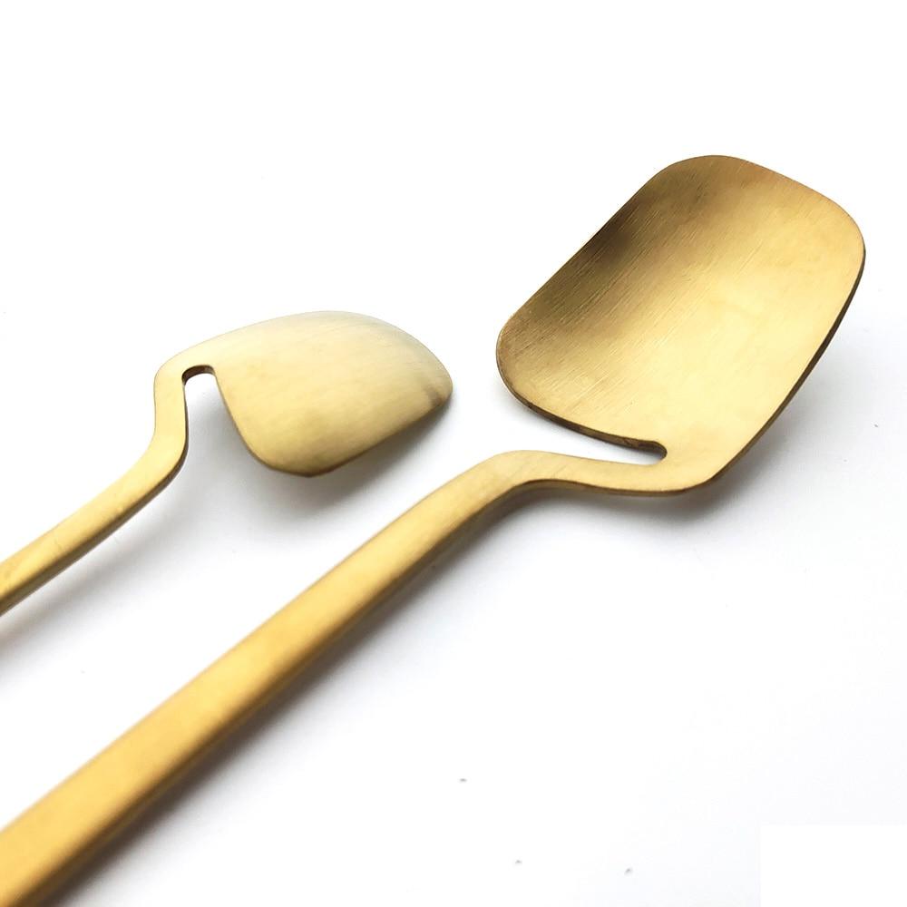 4pcs Rainbow Dining Knife Spoon Fork 304 Stanless Steel Flatware Cutlery Sets Ice Cream Dessert Coffee Spoons Dinnerware