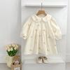 Baby Girls Long Sleeve Embroidery Dress Princess Style A-Line Toddler 4 Years Old