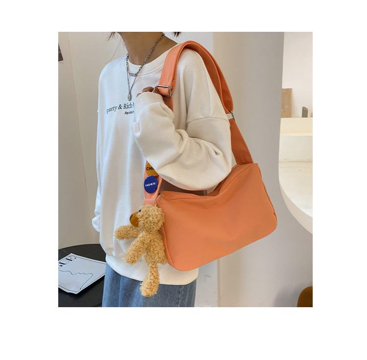 Teddy Dog Plush Crossbody Bag - Multi-color Nylon Pendant for Girls