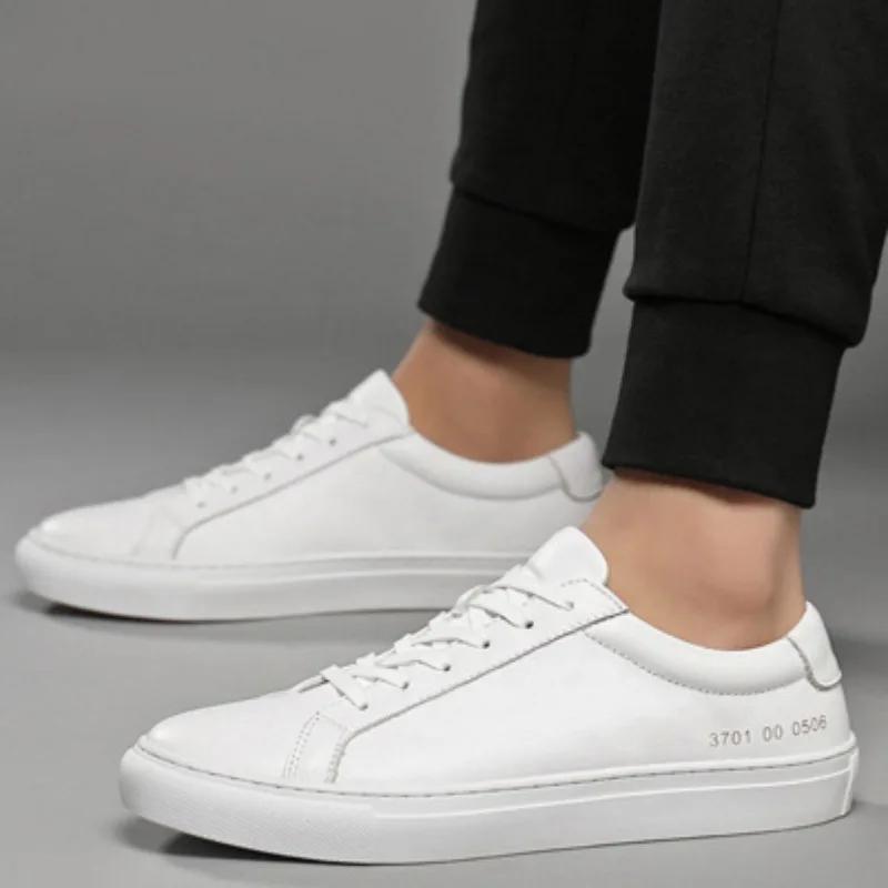 Men's Genuine Leather Shoes Luxury Designer Sneakers Fashion Business Casual Shoes for Men Lace Up Walking Flats Zapatos Hombre