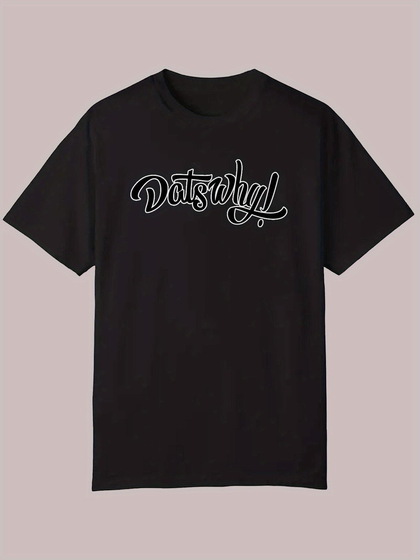 Casual Polyester T-shirt with Stylish Letter Print - Crew Neck XXXL