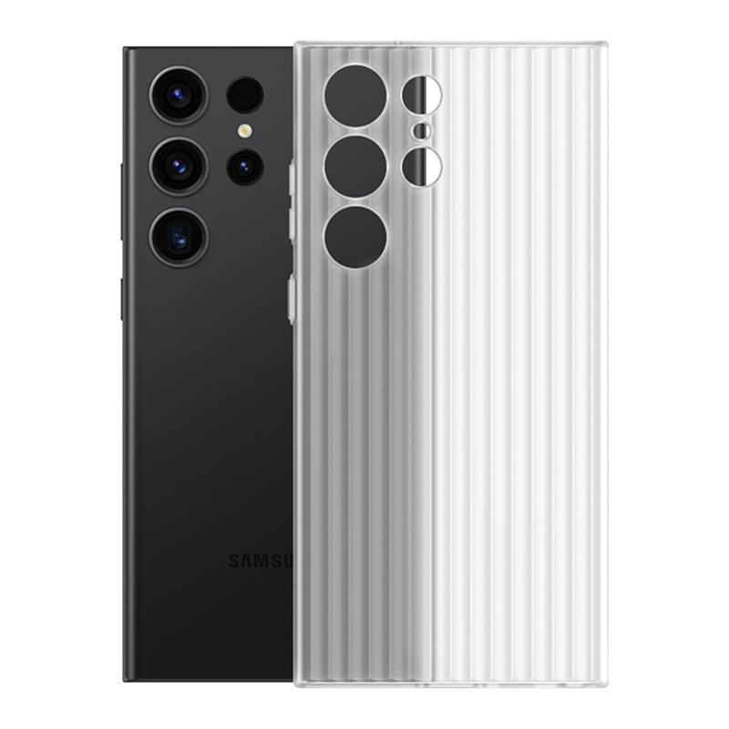 Corrugated Grating Pattern Suitable for Samsung S25edge Mobile Phone Case Ice Fog Matte S24ultra Anti Fall PC Protection Case