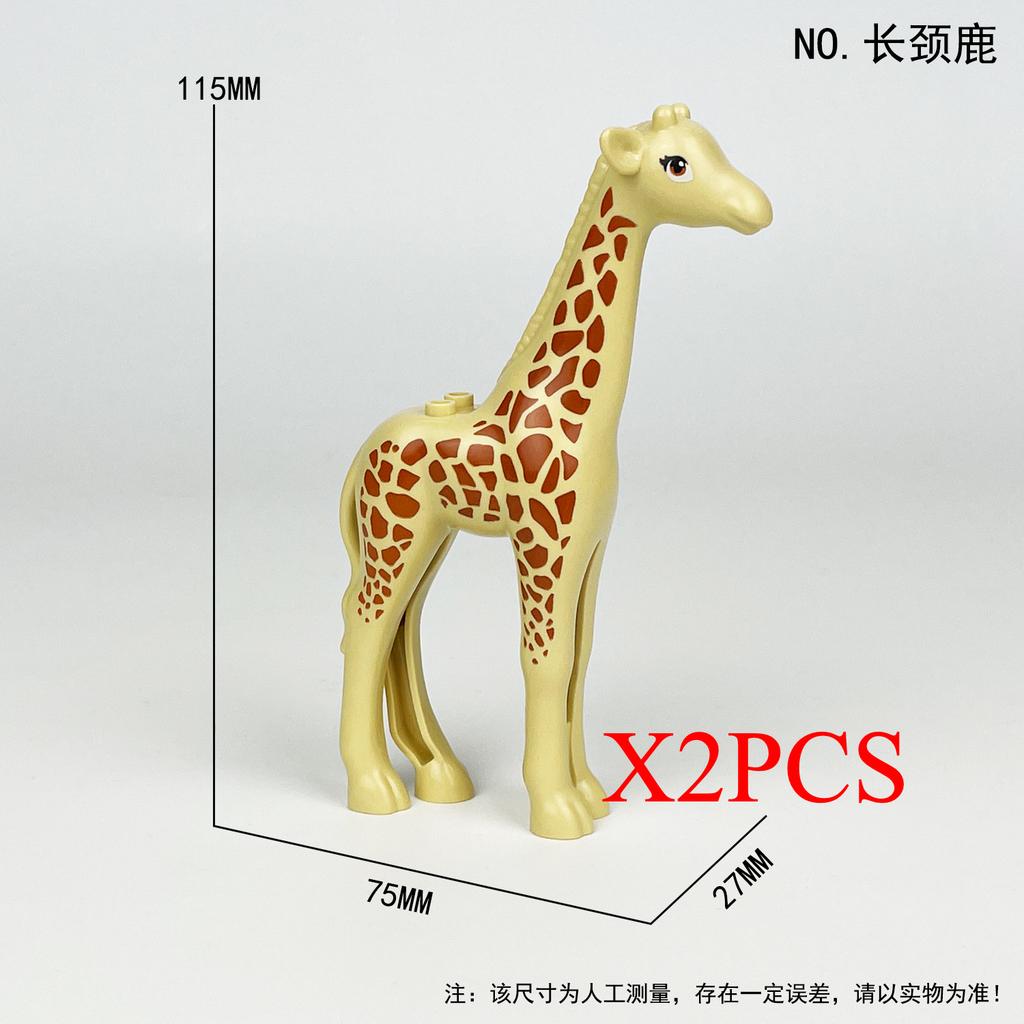 The Zoo Model African Elephants Camel Deer Crocodile Leopard Animal Building Blocks Educational Games Figure Brick Toys Kid B03