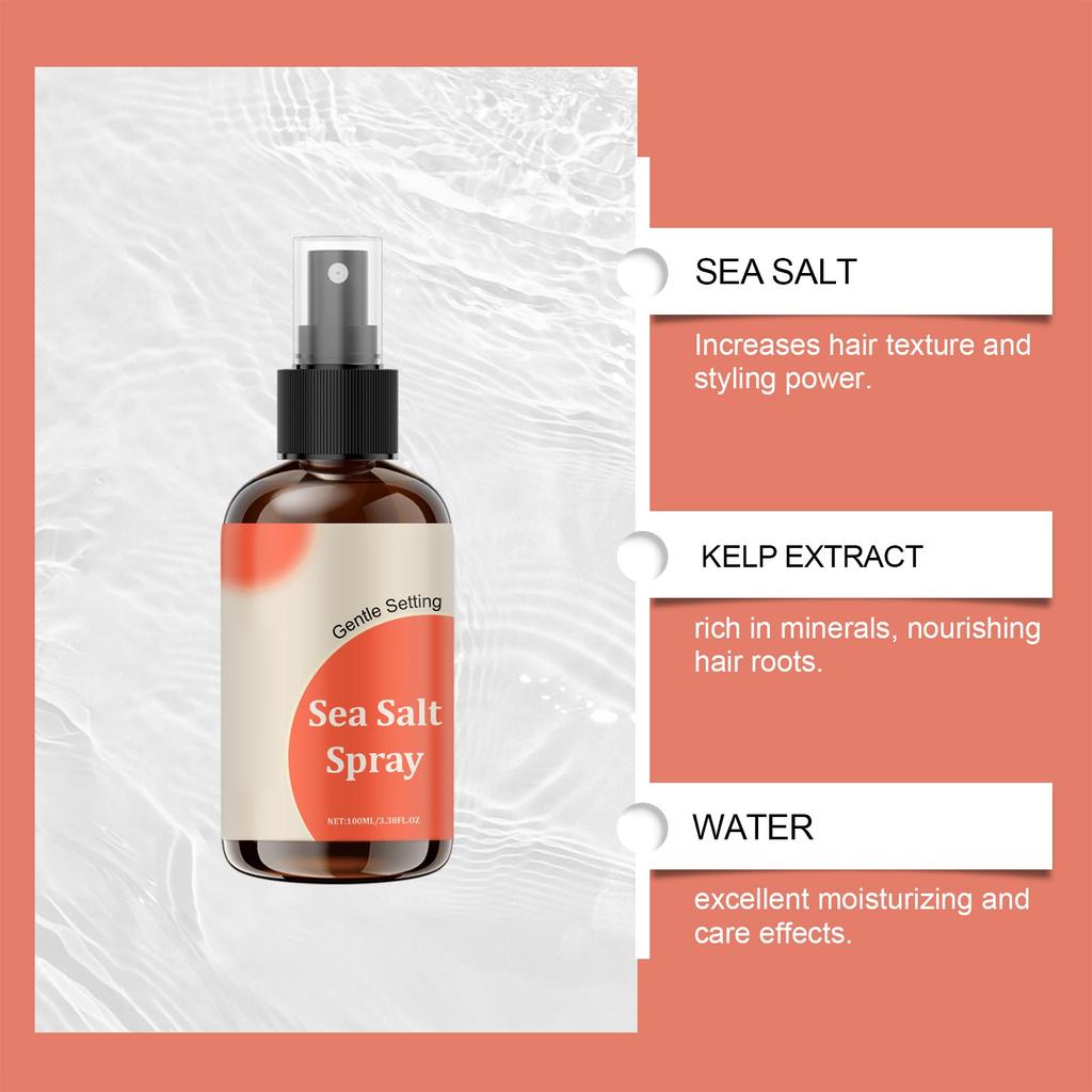Meeres-Haarspray, sofortiger und natürlicher Strand-Look, Volumen und Textur, mit Seetang angereichertes Meeresspray(100ml