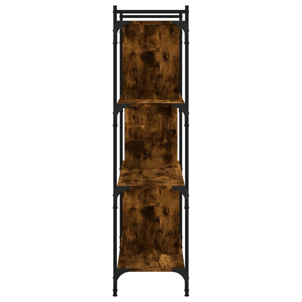 Bookshelf 4 Shelves Smoked Oak Finish 76 x 32 x 123 cm Engineered Wood