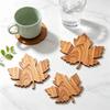 Rutschfeste Ahornblatt Holzuntersetzer Hitzebeständig Tassenunterlage Kaffeetassenuntersetzer Partygeschenke