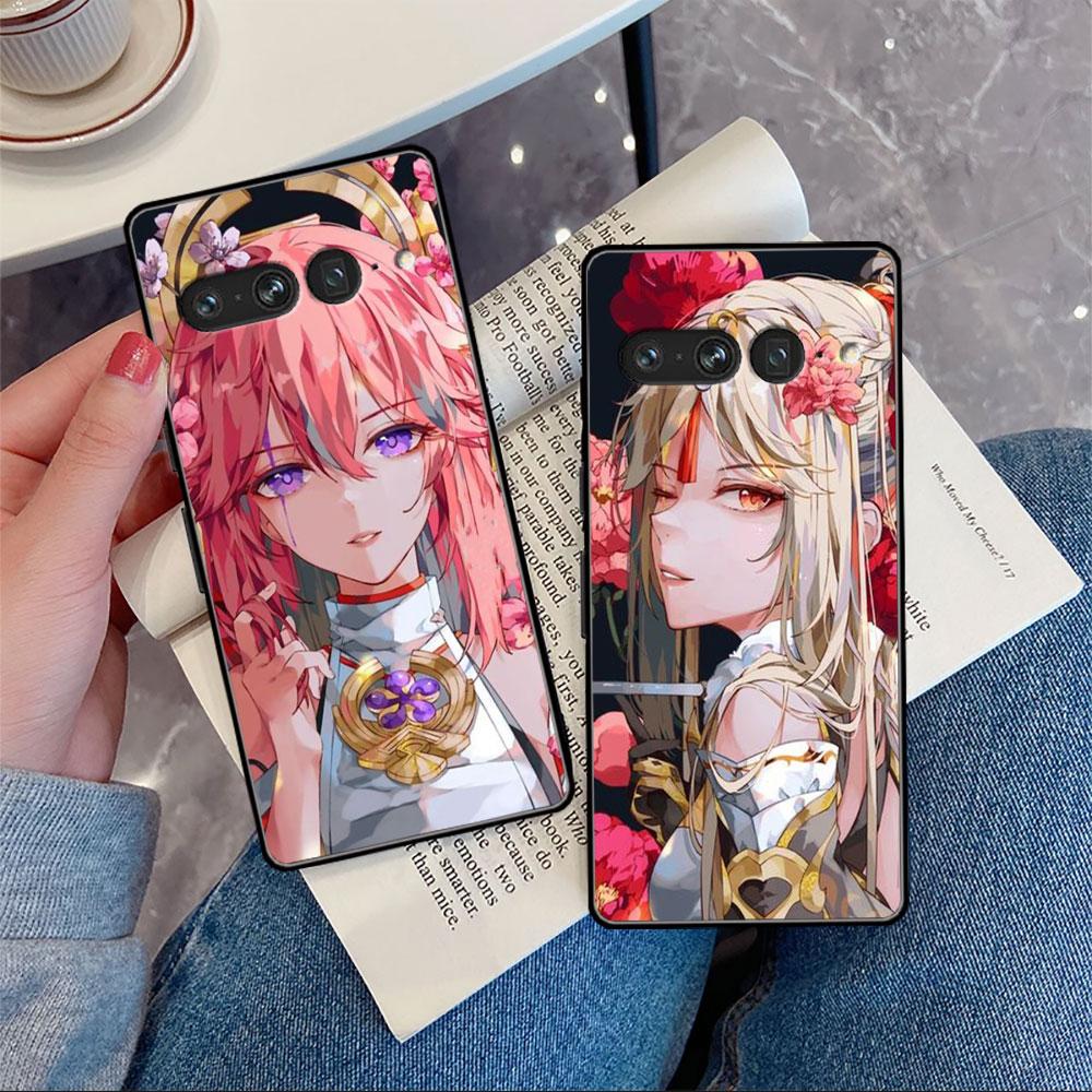 Coque for Google Pixel 7 6 Pro 5 4 3 3a XL 5a 4a 5G Soft for Pixel 6Pro 4XL 3XL 3aXL Back Cover Genshin Impact