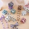 4cm Width Satin Ribbon Solid Color Tulle Ribbon Love Pattern Lace Ribbon  Flower Bouquet Packaging