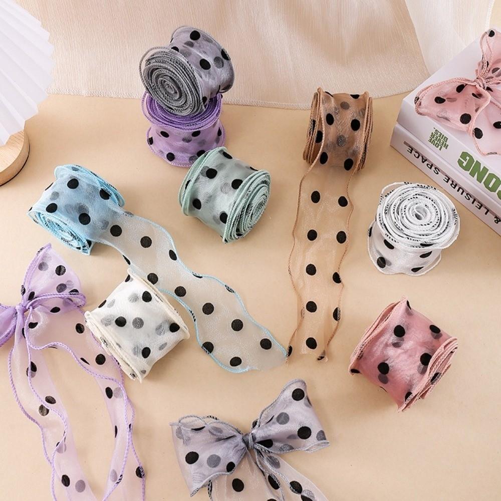 4cm Width Satin Ribbon Solid Color Tulle Ribbon Love Pattern Lace Ribbon  Flower Bouquet Packaging