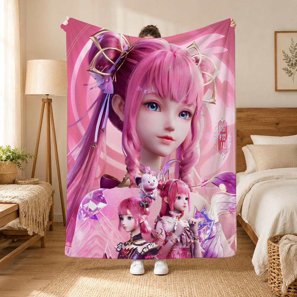 Throne of Seal Anime Throw 240g flannel blanket, suitable for sofas, beds, offices, exquisite gift blankets