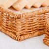 Rattan Braided Serving Tray with Handles Hollow Out Drainage Stable Smooth Edge No Deformation Home Fruit Snack Tea Cups Bread Serving Pallet Holder