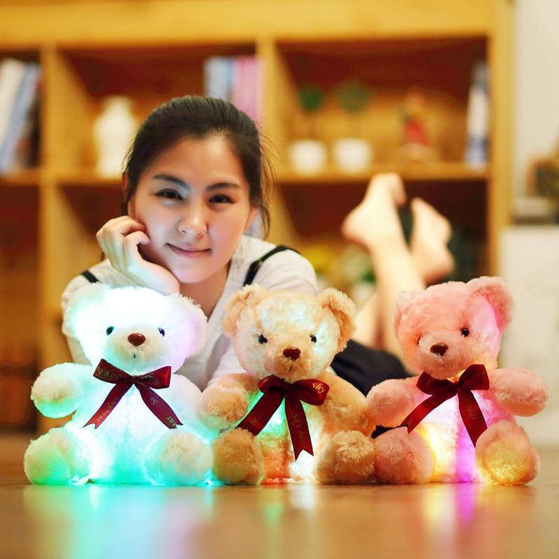 Adorable Grande Peluche LED Mignonne Ours en Peluche Lampe Veilleuse Pour Filles et Enfants