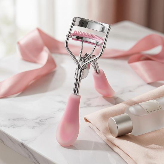 Women Eyelash Curler with Rubber Handle Natural Long Lasting Professional Lashes Curling Tools Volumizing Precise Control Eye Lash