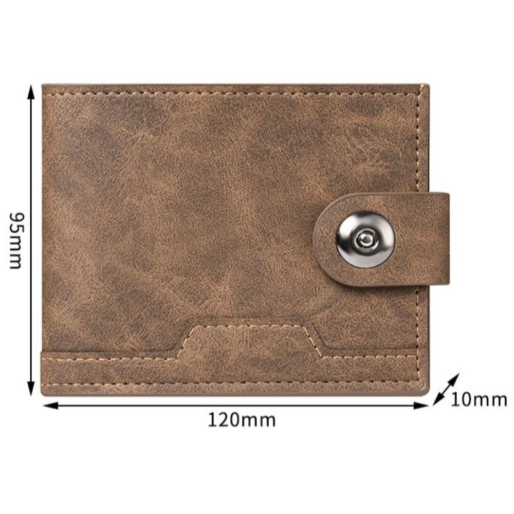 Durable Ultra Thin PU Leather Wallet Portable Lightweight Credit Card Holder Short Wallet Daily Use