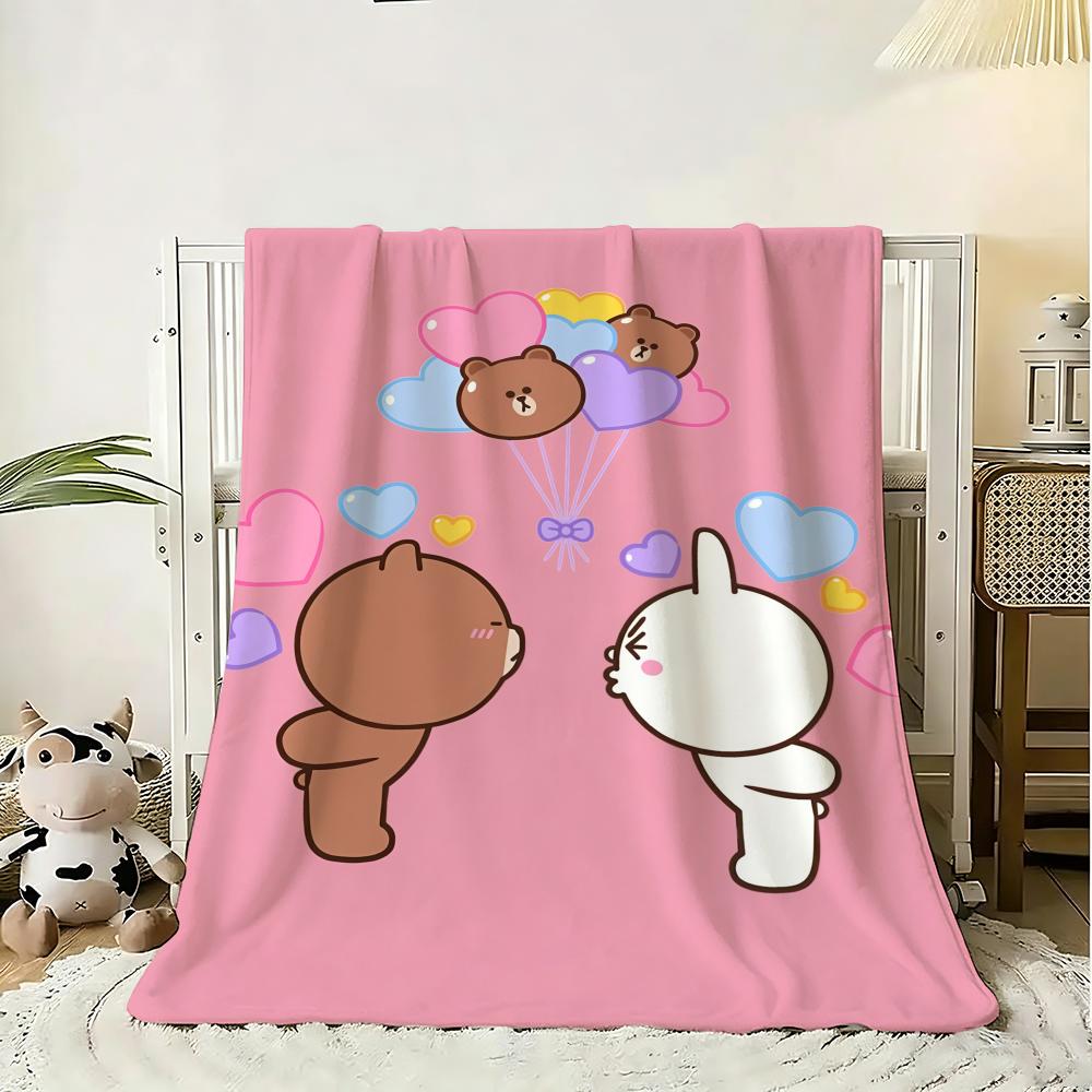 KINGDOM L-LINE F-Friends Throw Soft Flannel Throw Blanket, Lightweight Breathable Summer Nap Blanket For Home Travel Cozy Decor