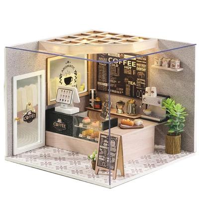 (t-FREAK) Puppenhaus Handgefertigtes Bausatz Set Miniatur My Little Scene Serie (H-021 KAFFEEHAUS)