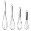Stainless Steel Whisk with Thick Wire & Large Handle - Manual Cream Mixer & Egg Beater (10", 12", 14", 16")