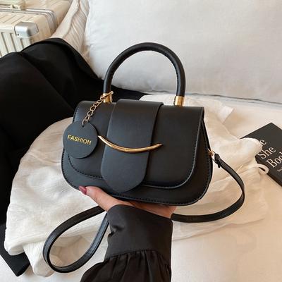 Ladies' Bag, Shoulder Bag, Saddle Bag, Simple and Versatile Handbag, Fashionable Contrasting Underarm Bag, Casual Crossbody Bag