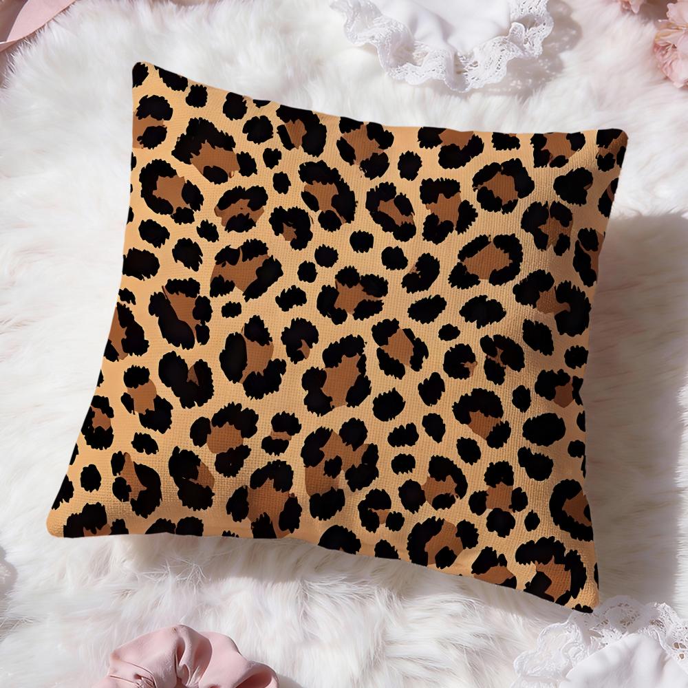 Leopard Print Pattern Cushion Cover Premium Comfort Reversible Pillow Cove Two In One Design for Any Room Car Interior